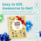 Llama Village 300+ Kids Sticker Book by Cupkin Toddler Airplane Travel Activity Coloring and Sticker Book, Road Trip Essentials, 12 Coloring Pages 12 Scenes for Ages 2–8 Years