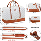 IBFUN Weekender Bags for Women, 21" Weekender Travel Bag, Travel Duffle Bag with Shoe Compartment Carry on Overnight Duffel Bag for Weekend Travel Business Trip, 3PCS