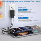Flat USB C Wall Charger, Costyle 2 Pack 50W Slim USB A and USB C Power Adapter Plug PD+QC 3.0 Fast Charging Block with Foldable Outlet Plug for Galaxy A16 A14 A03S A05,iPhone 16 15(Black)