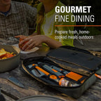 GSI Outdoors Destination Kitchen Set 24‑Piece, Full Camp Kitchen Kit, Cutlery for Persons, Pivot Tools, Spice Shakers & Carry Travel Case