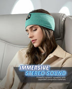Perytong Sleep Headphones Wireless, Bluetooth Sports Headband Headphones with Ultra-Thin HD Stereo Speakers Perfect for Sleeping,Workout,Jogging,Yoga,Insomnia, Air Travel, Meditation (Green)