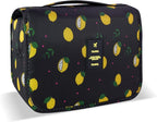Lcsmaokin Large Capacity Toiletry Bag Travel Bag with Hanging Hook for Men and Women Waterproof Travel Cosmetic Bag Bathroom Storage Bag for Brushes Set,Full-Sized Shampoo,Accessories-Black Lemon