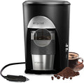Portable Coffee Maker for Travel Camping Car, Compact Drip Coffee Machine Single Serve with 10oz Travel Mug for Traveling, RV, Office, Camping, 12V Socket, Black