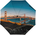 Cowboy Black Hat Western Boots Umbrellas for Rain Portable Travel Umbrellas Lightweight Automatic Windproof Folding Umbrella Compact Outdoor Beach Umbrella for Women, Men