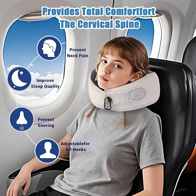 Travel Pillows for Airplanes,Neck Pillow for Traveling, Memory Foam Travel Pillows Neck Support Sleep for Long Flight,Suitable for Airplanes,Offices and Cars