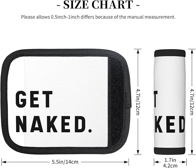 2 Pack Get Naked - Funny Saying Luggage Handle Wraps Suitcase Tags Identifiers for Travel Accessories