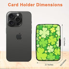 Mayski Credit Card Holder, RFID Blocking, Aluminum Alloy Hard Case, Small Mini Business Metal Wallet for Women Men, Lucky Clover