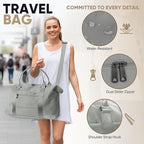 Travel Duffle Bag, Weekender Travel Bag Men Small Gym Bag for Women, Hospital Bag for Labor and Delivery, Overnight Bag Luggage Bag with Trolley Sleeve, Airplane Travel Essentials for Flying(Grey)