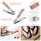 Geosar 50 Set 8 in 1 Travel Manicure Kit Bulk Professional Nail Clippers Pedicure Nail Care Tools Grooming Stainless Steel Set with Portable Travel Case, Gift for Valentine Men Women(Rose Gold)