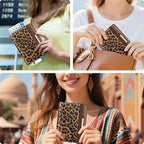 Passport Holder Cover,Traveling Passport Case Cute Passport Wallet for Women,Leopard