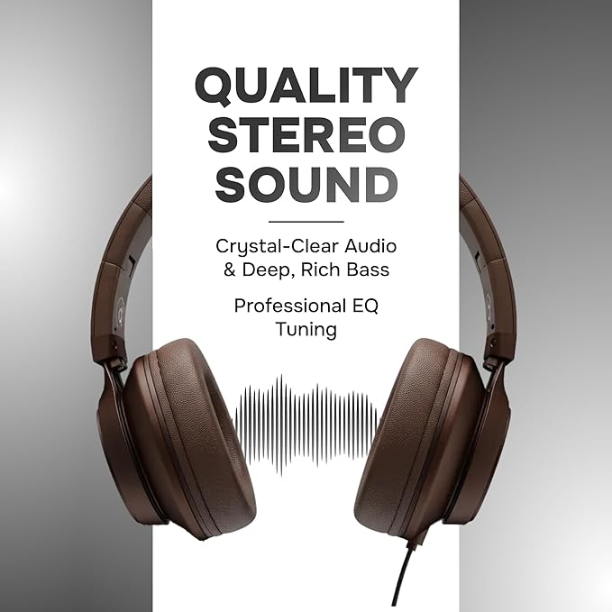 ARTIX Over Ear Headphones Wired with Microphone and Volume Control, Foldable Noise Isolating Headset with Deep Bass for School, Laptop, Computer, Chromebook, Tablet, Travel (3.5mm Jack)
