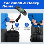 Digital Hanging Luggage Scale with Backlit for Travel, Portable Handheld Suitcase Weight Scale with Hook, 110 Pounds, Battery Included