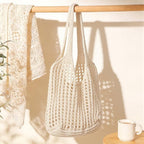 Tavaleu Crochet Tote Beach Bags for Women, Mesh Beach Tote Knit Bag, Summer Vacation Aesthetic Boho Hobo Shoulder Bag