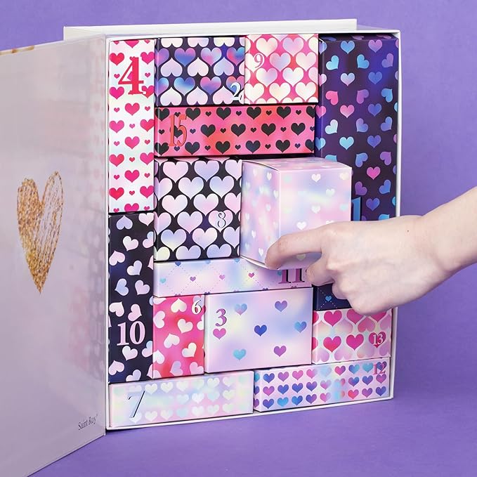 Valentines Bath and Body Advent Calendar, Wedding Gift of Thank you, Teen girls Happy Birthday Gifts for Women Mom -Luxury Spa advent calendar Spa Gifts for Women, Birthday Bridal Shower