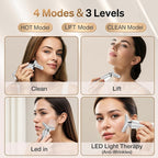 Face Massager Tool for Face and Neck, 7-in-1 Facial Neck Massager Tool with 4 Modes, Beauty Device Facial Massage for at-Home Skin Care or Travel Use