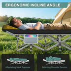 ZENPETIO Oversized XXL Folding Camping Cot, Heavy Duty Sleeping Cot for Adults with Mattress and Pillow, Portable Cot Bed with Carry Bag for Outdoor Camp Travel Home Guest Office, Gray Black
