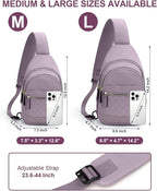 Capolo Sling Bag for Women Men Waterproof Crossbody Bags for Women Trendy Casual Fanny Pack with Convertible Shoulder Strap Chest Bag for Travel Hiking(Purple, Large)