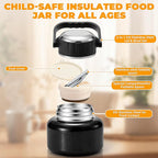 16.9oz Soup Thermo for Hot Food Kids & Adults, 316 Stainless Steel Insulated Food Jar with Non-Slip Base, Leakproof Lunch Box with Spoon & Bowl Lid for School, Office