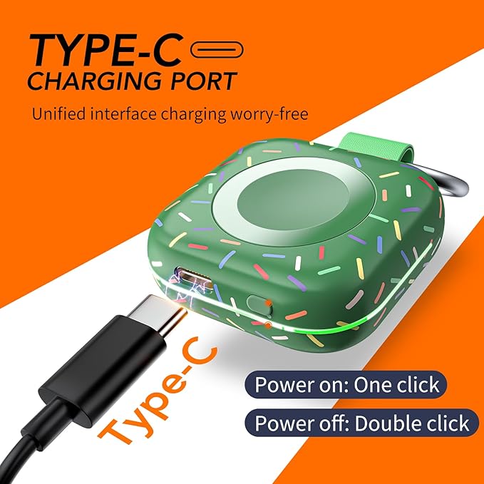 Portable Wireless Charger for Apple Watch Series 10/9/8/UItra/7/6/5/4/3/2/SE/Nike,Compact Travel Purse Essentials Magnetic iWatch Charger 1200mAh Extra Power Bank Keychain Style