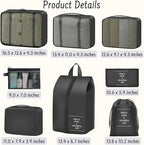8 Set Packing Cubes for Travel Suitcase Organizer Bags Luggage Packing Cubes Set Travel Essentials Accessories Gifts for Women