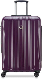 DELSEY PARIS Helium Aero Hardside Expandable Luggage with Spinner Wheels, Plum, Checked-Medium 24 Inch