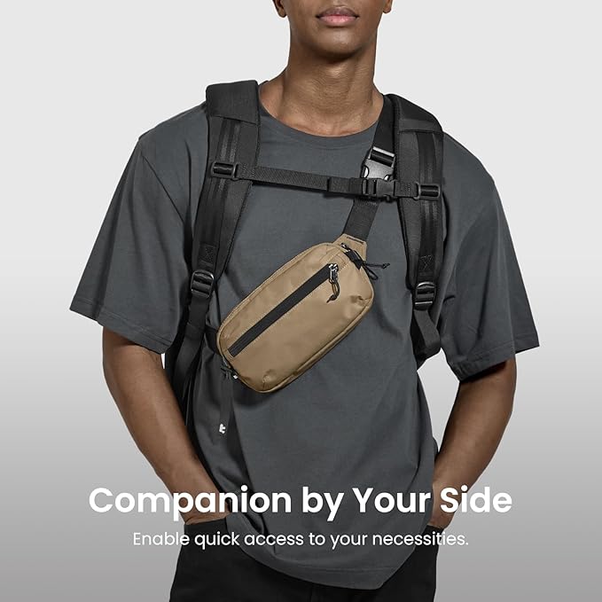 tomtoc 1.5L Sling Bag with RFID Blocking, Crossbody Bag Minimalist Chest Shoulder Pack for Men and Women, Water-resistant Lightweight Carry Casual Daypack for Travel, Daily Use