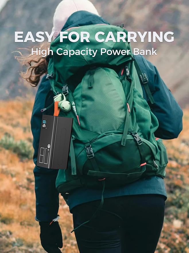 LOHAO 80000mAh High Capacity Power Bank with LED Display Fast Charging Portable Charger 5 Output 2 Input USB-C Battery Pack for Phone Outdoor Camping Travel Office