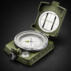 Military Lensatic Compass, Hiking Compass for Survival – Water-Resistant Outdoor Hiking Survival Direction Finder (Metal)