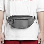 1PCS Crossbody Fanny Pack Large Capacity Waist Bag with 4-Zipper Pockets Adjustable Strap Fanny Packs Waterproof Oxford Cloth Travel Belt Bag for Outdoor Shopping Travel Men Women,Gray