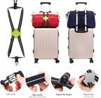 Luggage Straps Bag Bungees for Add a Bag Easy to Travel Suitcase Elastic Strap Belt (Gray, L)