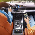 USB C Car Charger with Voltage Display, 3 Pack 65W Super Fast Charging Car Phone Charger Dual USB-A & USBC Cargador Carro Cigarette Lighter Adapter Volt Meter for iPhone,Samsung,Tablet,Android-Gray
