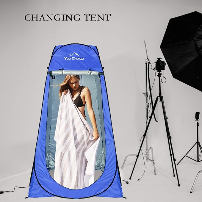 Your Choice Pop Up Privacy Tent, 3.9x3.9x6.2FT Portable Shower Tent for Camping, Waterproof Outdoor Changing Room with Carry Bag for Beach Hiking RV Fishing | Portable, for Camping, Beach, Hiking, with Carry Bag, Quick Setup
