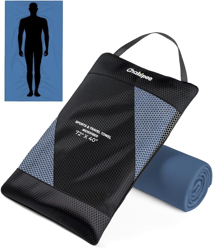 Quick Dry Microfiber Towel Travel, Beach & Camping Towels. Fast Drying, Super Absorbent & Ultra Compact for Travel, Bath, Gym, Swimming, 1 Pack, 72"x40" Navy Blue