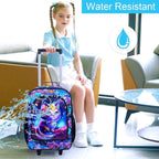 Kids Suitcases for Girls, Cute Cat Luggage Rolling with Wheels, kids carry on luggage for Children Toddler Elementary(Black)