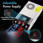 Adjustable 0-48V Power Supply 12.5A 600W, 110V AC to DC 0-48V Buck Converter 0-12.5A 600W Power Supply with LCD Display Adjustable Voltage Current 110V/220V AC to 48V DC Converter
