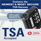 Brinks TSA Accepted Indicator Luggage Lock, Black - Resettable 3-Dial Combination, 1.5 inch Long Cable Shackle, New More Secure TSA008 Key, 4 Pack