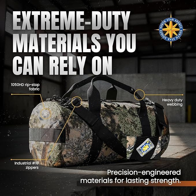 131L Expedition Duffel Bag, Heavy-Duty Gear Bag, 1050D Tuff Cloth, Diamond Ripstop, Reinforced Stitching - Violet (16" x 40")