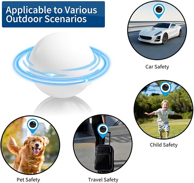 Mini GPS Tracker for Vehicles - No Monthly Fee Car Tracker with Anti-Loss, Location History & Long Battery Life, Compatible with Android ﻿ ﻿ (White)