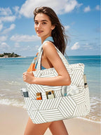 Bluboon Waterproof Beach Tote Pool Bags for Women Ladies Extra Large Carry On Bag With Wet Compartment for Weekender Travel