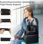 Foot Hammock for Plane Travel, Upgraded Airplane Foot Rest with Memory Foam, Hardboard, Portable Zippered Leg Hammock for Long Flight, Under Desk Footrest, No Collapse Foot Sling, Travel Essentials