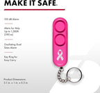 SABRE Personal Alarm With Key Ring, 120dB Alarm, Audible Up To 1,280 Feet (390 Meters), Simple Operation, Reusable, Pink