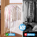 BALEINE 48'' Clear Garment Bags, 2 Packs PEVA Dress Bag for Closet Clothes Dresses Suit Coats Storage (Clear, 2PK)