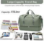 Extra Large Travel Duffle Bag,Carry on Overnight Weekend Bag with Shoes Compartment,Weekender Bags for Women for Travel Business Trips Sport Hospital