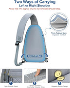 Capolo Sling Bag for Women Men Waterproof Crossbody Bags for Women Trendy Casual Fanny Pack with Convertible Shoulder Strap Chest Bag for Travel Hiking(Blue, Large)