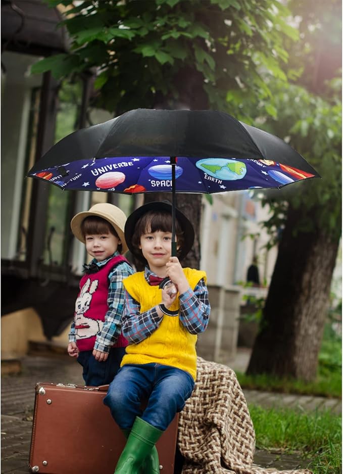 MRTLLOA 40/49/56 Inch Oversize Windproof Inverted Reverse Upside Down Umbrella, Golf Size Rain Umbrella, Double Layer, C-Shaped Handle for Men, Women and Kids