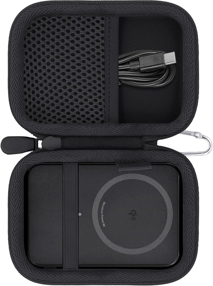 khanka for Anker Nano Power Bank Ultra-Slim 5,000Mah & Maggo Power Bank 10K Case,Compatible with Anker A1665/A1664 Slim Magnetic Charger, Protective Carrying Case Only (Black)