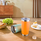 20 oz Tumbler Stainless Steel Tumblers with Lid Double Wall Vacuum Insulated Coffee Mug 20oz Powder Coated Cup for Hot and Cold Drinks, Orange, 1 pack