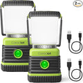 LED Camping Lantern Rechargeable, Consciot Camping Lights, 1000LM, 4 Light Modes, 4400mAh Power Bank, IPX4 Waterproof, Dimmable Tent Lights for Emergency, Power Outages, USB C Cable Included, 2 Pack