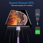 Durcord USB C to USB C Cable, 2Pack 100W 10ft USB C Charger Cable Fast Charging for Android/Phone/Pad, Type C to Type C Charger Braided USB Cable Compatible with Phone 16/15 Pro Plus Max Purple