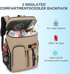 BAGPARKK Insulated Cooler Backpack,33/45 Cans Multifunctional Double Deck Leakproof Cooler Bag with Sternum Strap,Large Capacity Lightweight Travel Camping Beach Backpack